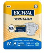 Bigfral Derma Plus M - Fralda geriátrica tradicional - Pacote com 8 unidades
