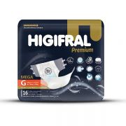 Higifral Premiun G - Fralda geriátrica tradicional - Pacote com 16 unidades