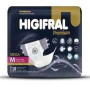 Higifral Premiun M - Fralda geriátrica tradicional - Pacote com 18 unidades