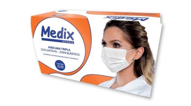 Máscara Descartável Tripla Medix - Caixa com 50 unidades