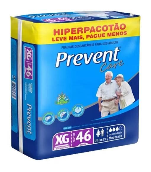 Prevent Care Hiper XG - Fralda Geriátrica Tradicional - Pacote com 46 unidades