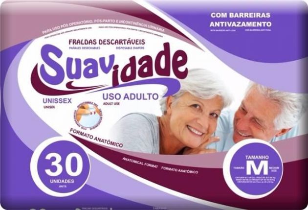 Suavidade Mega M - Diguinho - Fralda geriátrica tradicional - Pacote com 30 unidades