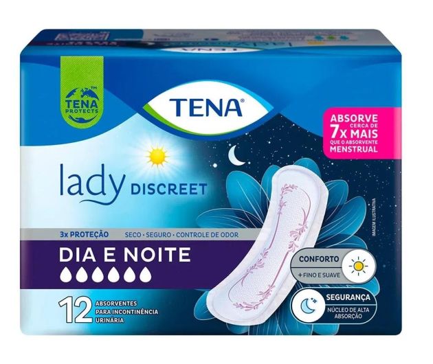 Tena Lady Dia e Noite - Absorvente Feminino - Pacote com 12 unidades - Tena