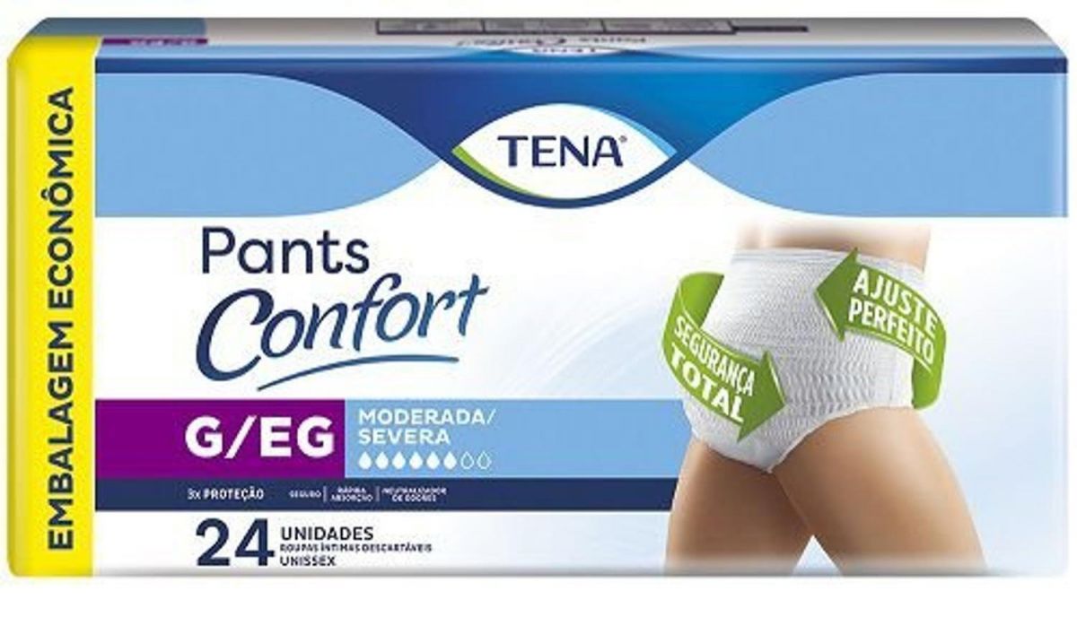 Tena Pants Confort Unissex G/EG - Fralda geriátrica de vestir -  Pacote com 24 unidades